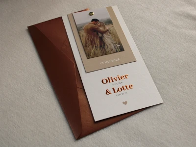 Trouwkaart Olivier & Lotte